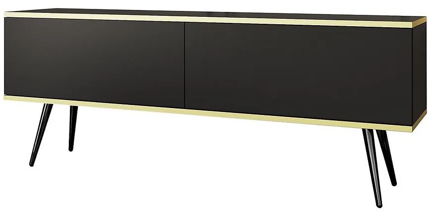 TV stolík Oro 135 Čierna+ Čierne nohy