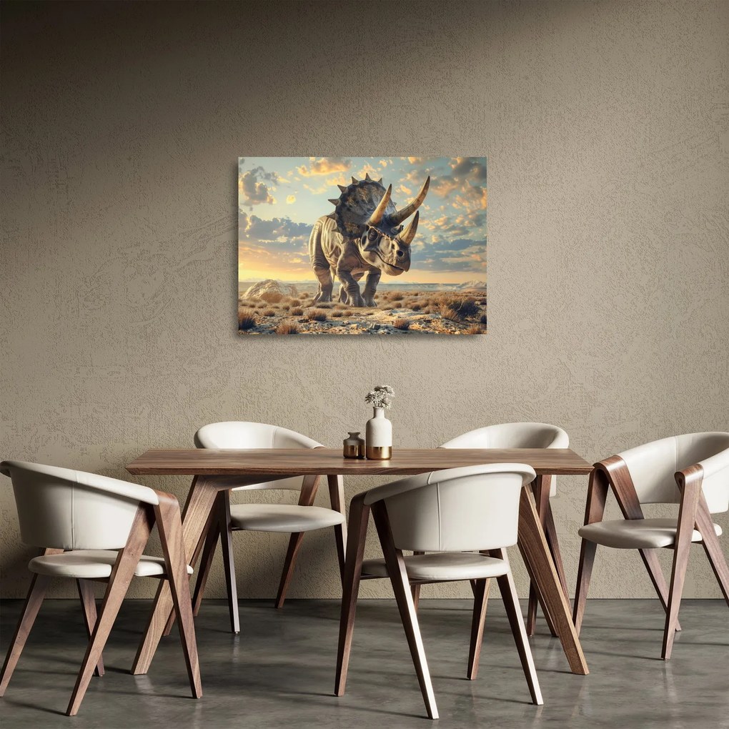 Sklenený obraz - Triceratops (70x50 cm)