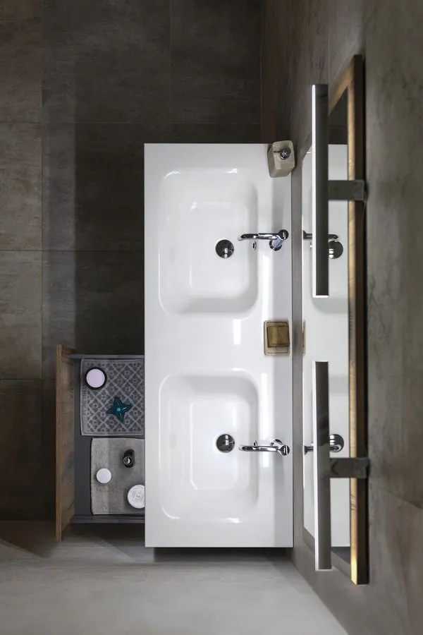 Sapho Sapho, LOREA skrinka 140x46x51,5cm (70+70cm), biela matná, LE070-3131-01