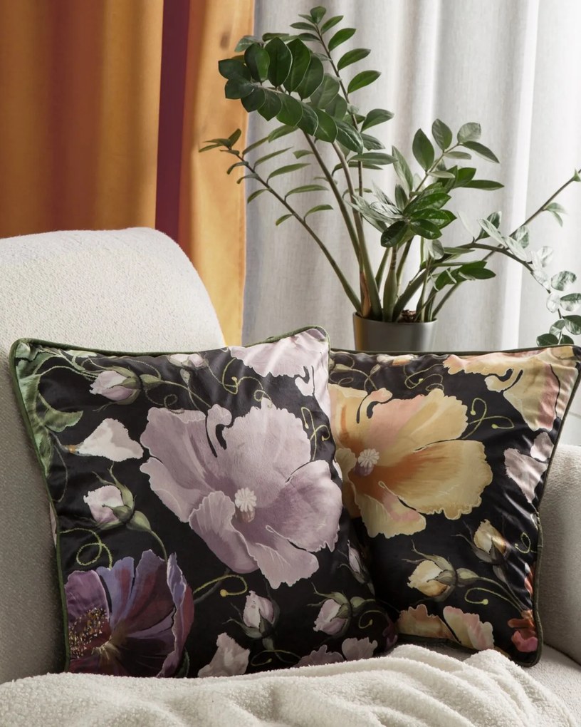 DEKORAČNÁ OBLIEČKA NA VANKÚŠ VELVET 116 45X45 CM KVETY