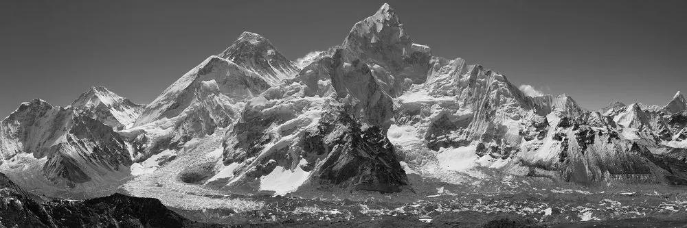 Obraz nádherný vrchol hory v čiernobielom prevedení Varianta: 120x40