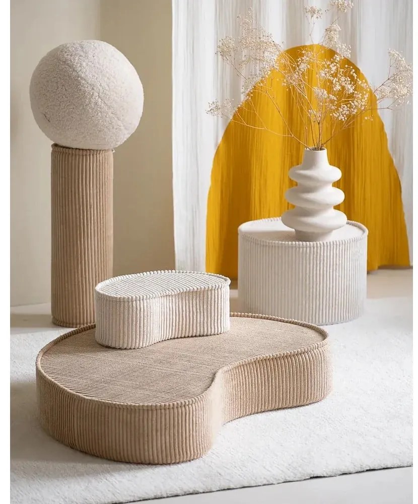 Svetlohnedý menčestrový detský pohovkový vankúš Roll – Wigiwama