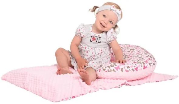 NEW BABY Detská deka z Minky New Baby Medvedíkovia ružová 80x102 cm