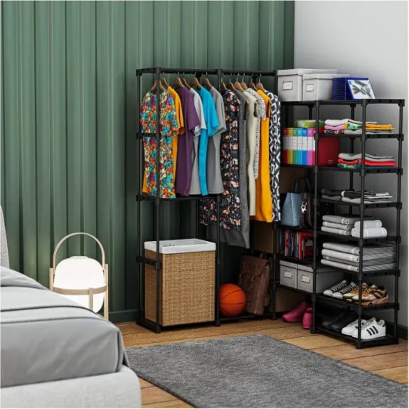 Otvorená šatníková skriňa Keeper 6.0 čierna