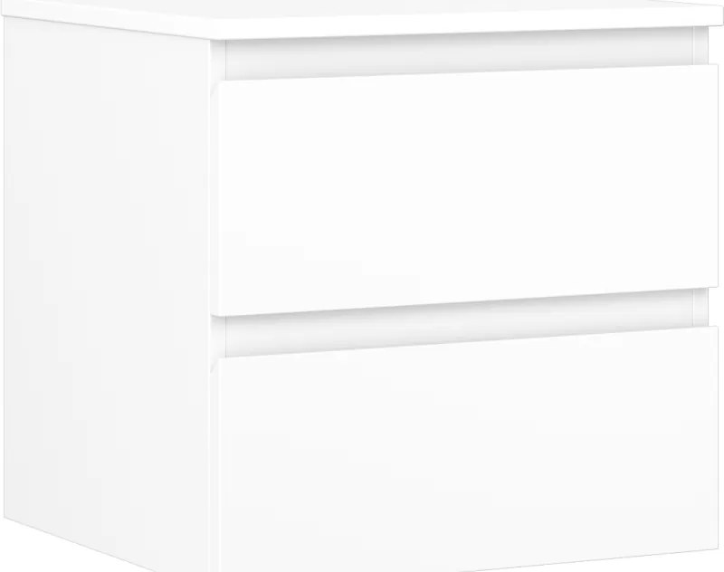 Mexen Orio, kúpeľňová skrinka 50 cm s hornou časťou, 2 zásuvky, biela matná, 91A10-05047-2-BFFC01