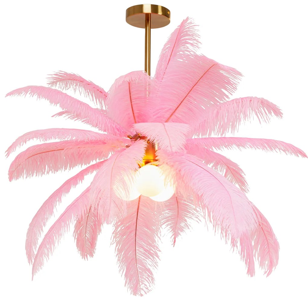 Feather Palm závesná lampa Ø87 cm ružová