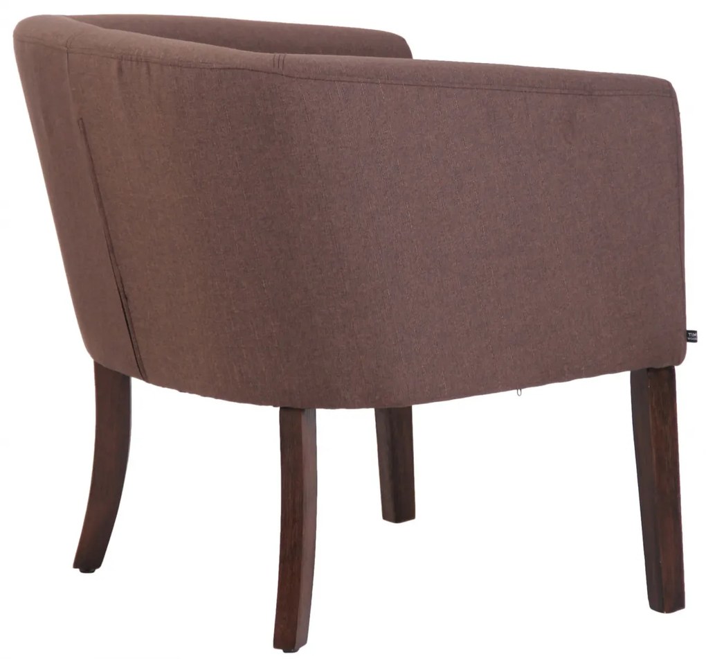 Design-Shop Kreslo Nemea - látka, drevené nohy antik tmavé - Hnedá