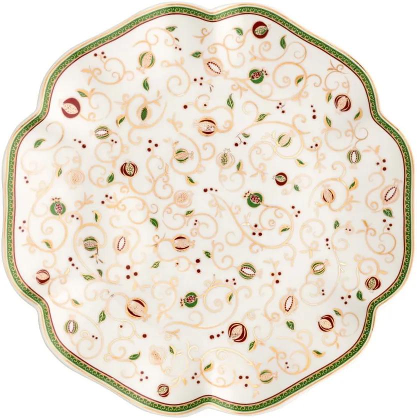 Biely servírovací tanier s vianočným motívom Brandani Tempo di Festa, ⌀ 31 cm