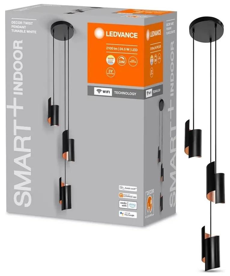 Ledvance Ledvance - LED Stmievateľný luster na lanku SMART+ DECOR 3xLED/8W/230V čierna Wi-Fi P225258