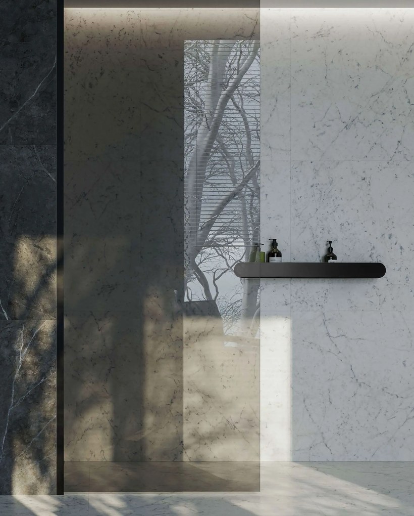 Rea Rea, kúpeľňová polica 45cm, SF03, čierna matná, REA-06006