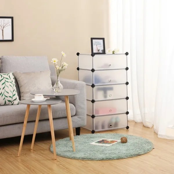 Modulárny regál so zásuvkami BOXIFY, biely