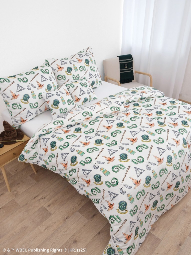 Predĺžené obliečky mikroplyš Harry Potter - Slizolin