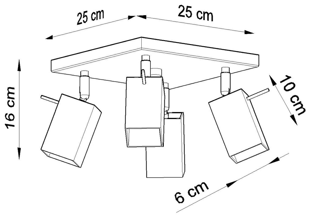 Stropné svietidlo MERIDA 4 čierne