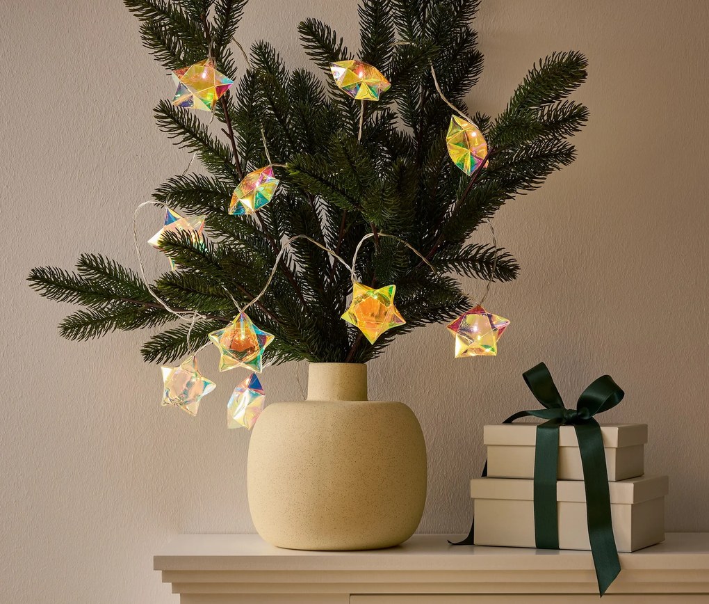 LED svetelná reťaz, opalizované hviezdy