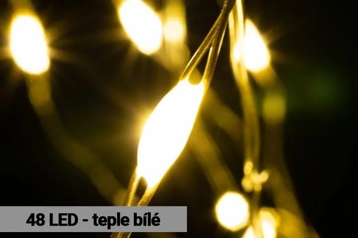 NEXOS Sada 48 LED svetelný dážď , teplá biela, 2 ks