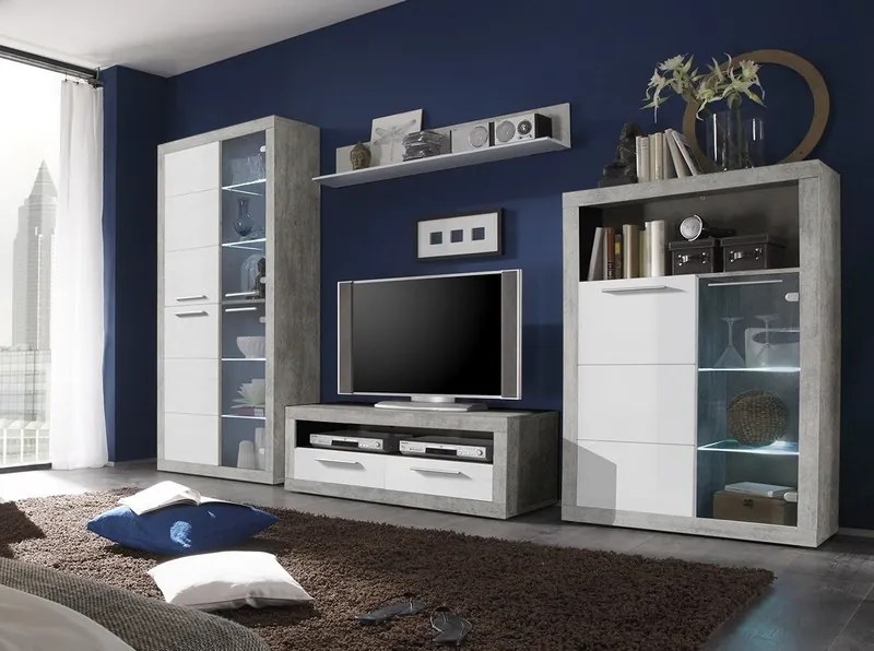 Obývacia stena Stone, s osvetlením