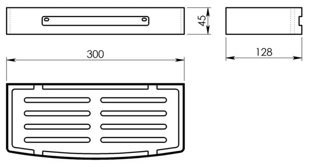 GEDY 2417 Smart polica do sprchy, 30 x 4,5 x 12,8 cm, leštená nehrdzavejúca oceľ