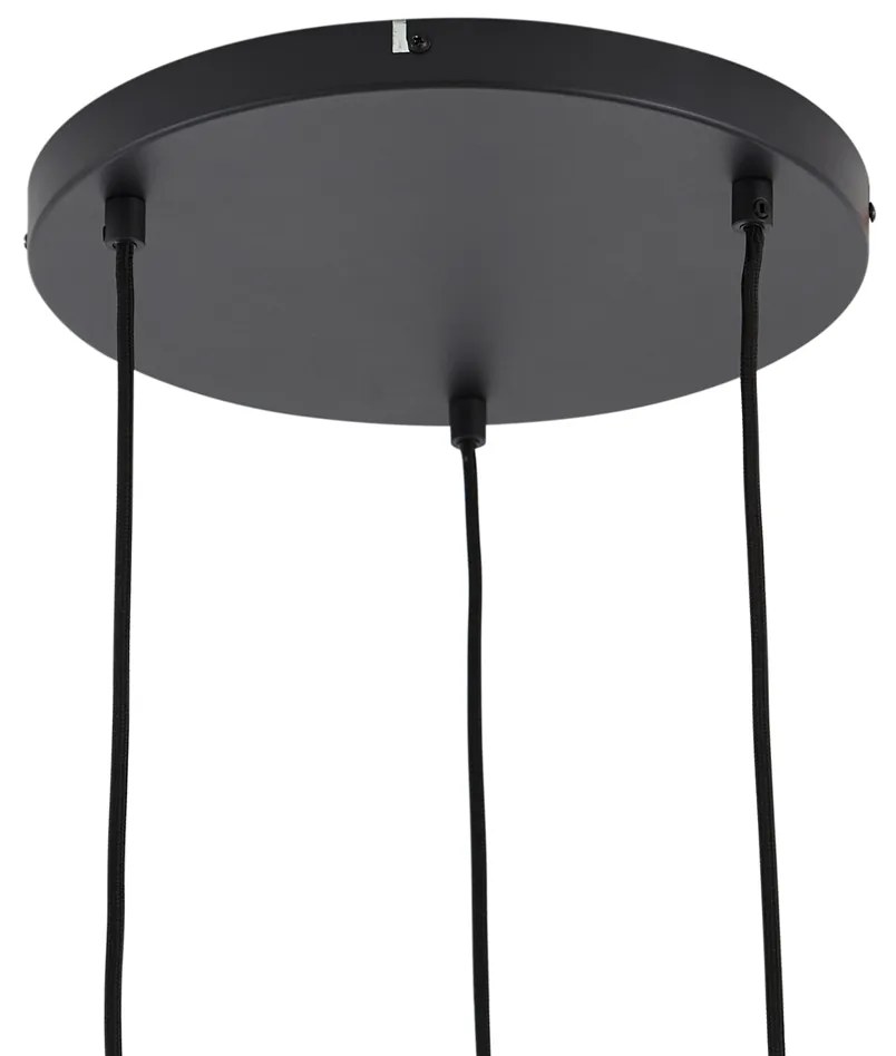 Dizajnové závesné svietidlo čierne s dúhovým sklom okrúhle 3-svetlá - Mallon