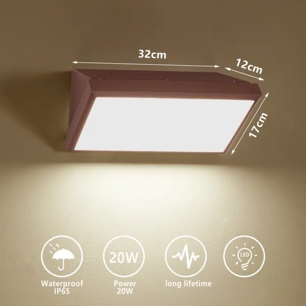Brilagi - LED Vonkajšie nástenné svietidlo TRIANGLE LED/20W/230V hnedé IP65