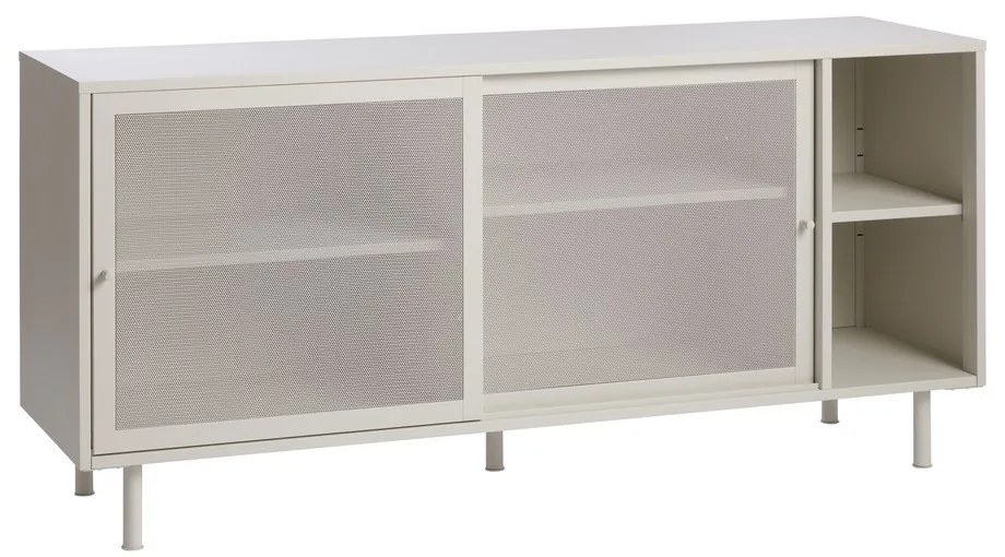 Sivá kovová komoda s posuvnými dverami 160x75x47 cm Veep – Unique Furniture