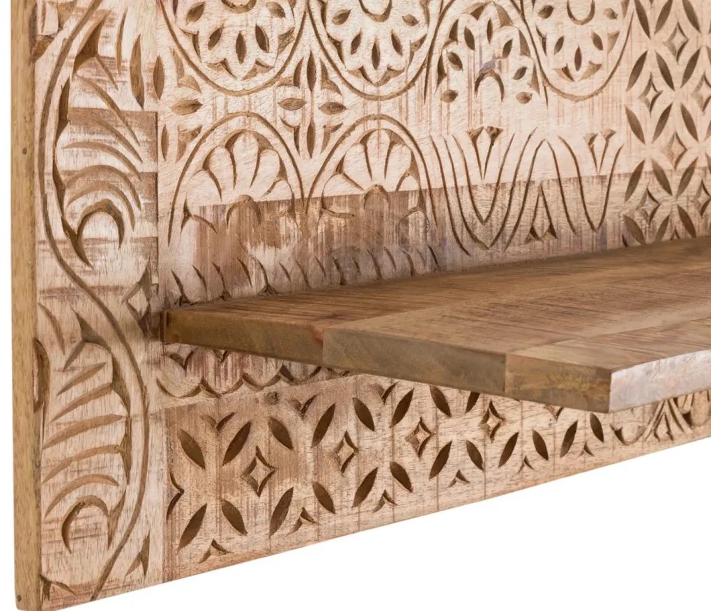 furniture-nabytek.cz - Masívna nástenná polica Mumbai z mangového dreva, lakovaná, hnedá