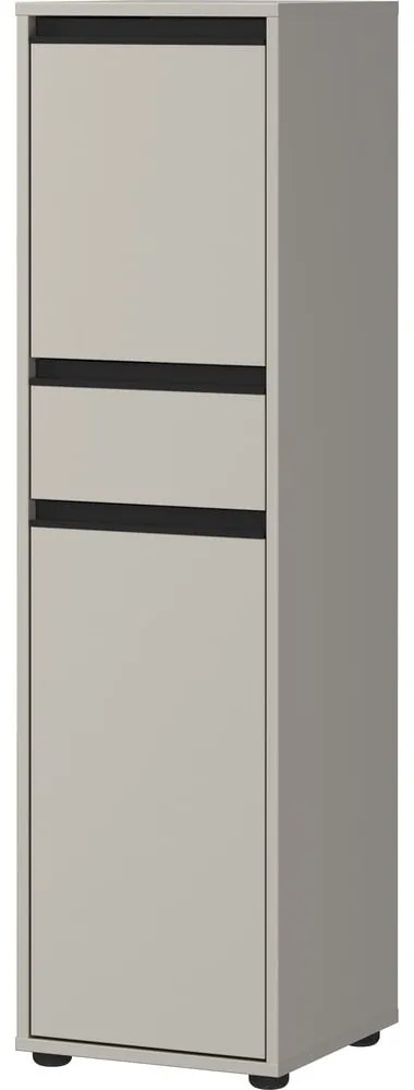 Sivá vysoká úzka kúpeľňová skrinka 33x121 cm Lemont – Germania