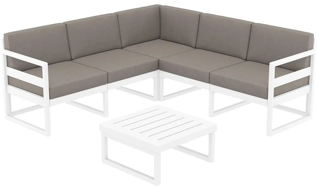MYKONOS záhradný set, rohový silver grey