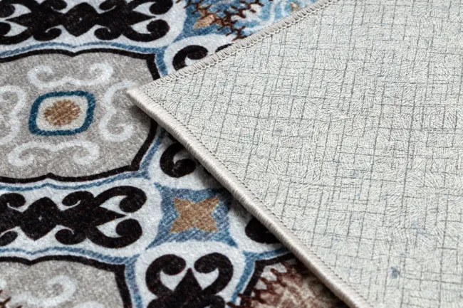Koberec MIRO 51913.802 patchwork, modrý / hnedý