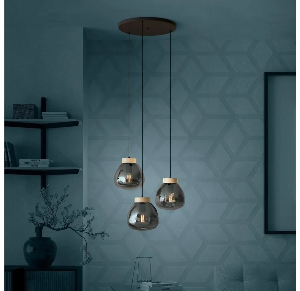 Eglo 390319 - Luster na lanku MAGACELA 3xE27/40W/230V dymová