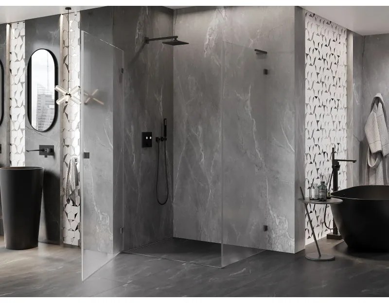 Mexen Lunar-B L, 1-krídlový sprchový kút, ľavý, 100 x 80 cm, 8mm číre sklo, grafitový profil, 832L-100-080-95-00-L