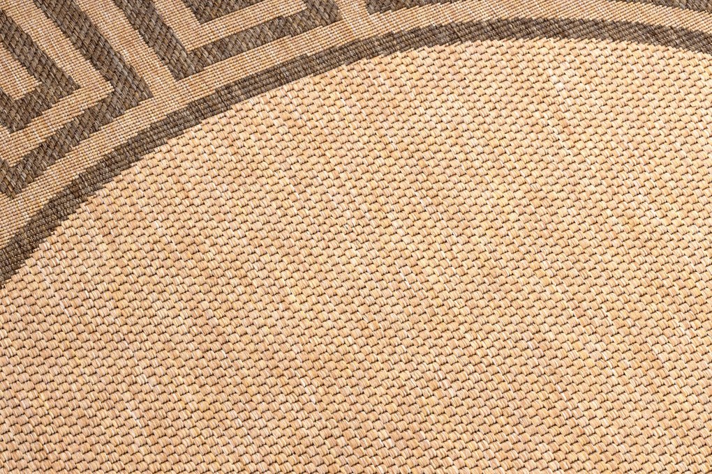Šnúrkový koberec  SIZAL FLOORLUX kruh 20014 Grécky mais / coffeee