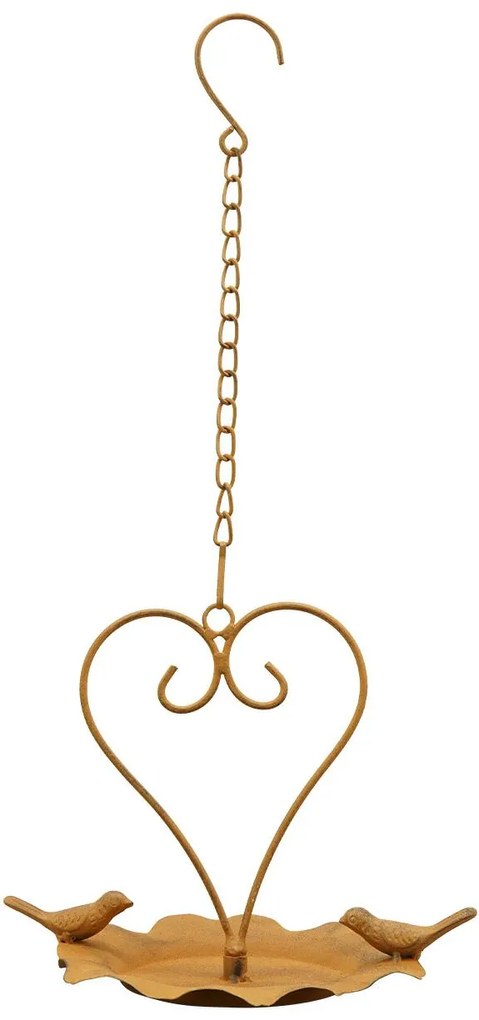 Závesné napájadlo pre vtáky Lucia, 46x22 cm, kov, žltá