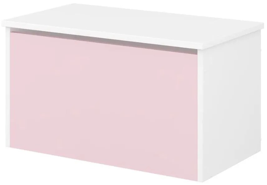 Detská truhla na hračky BEZ MOTÍVU - ružová