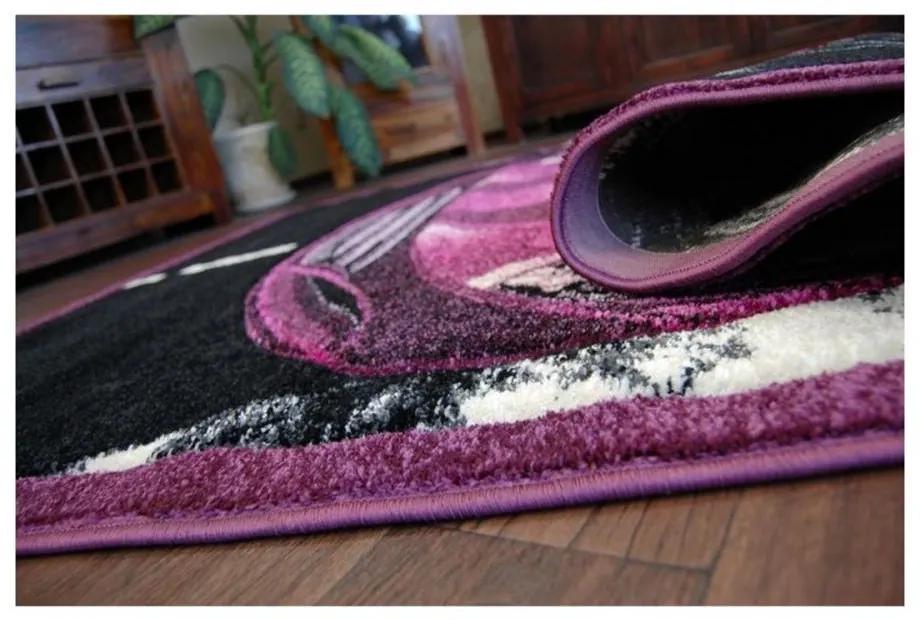 Detský kusový koberec Auto fialový 80x150cm