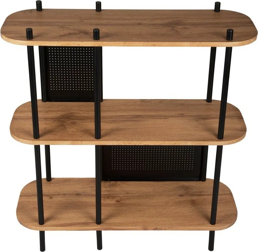 Čierny oceľový regál Leitmotiv Sole, 80 x 83,5 cm