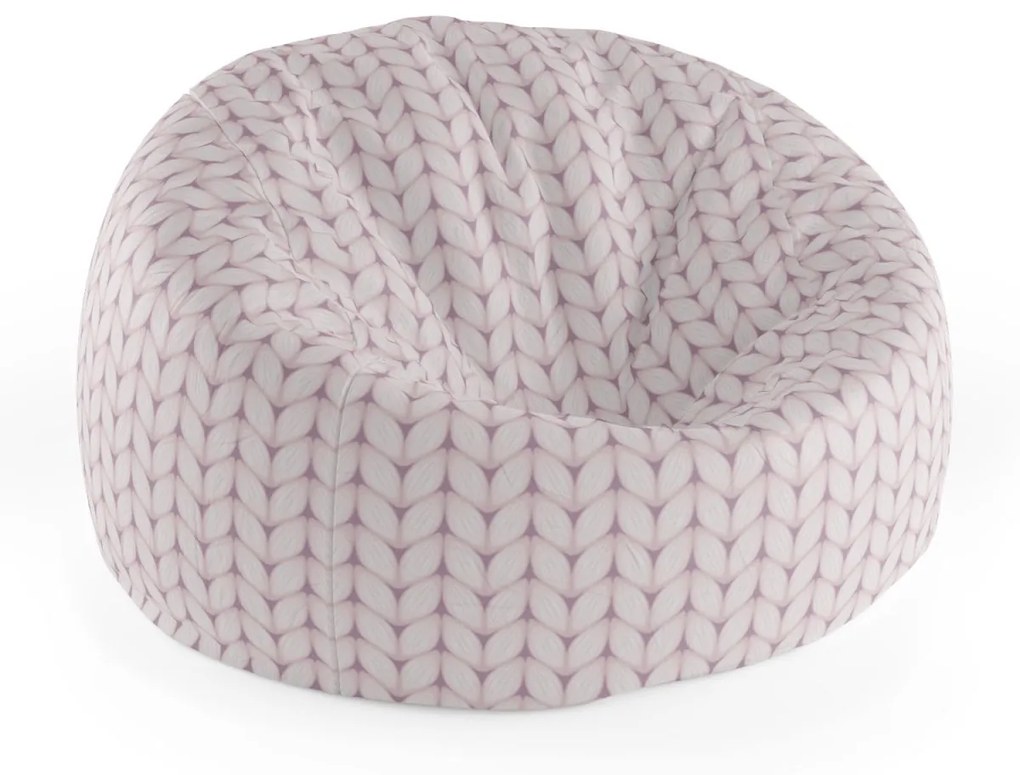 Sablio Sedací vak Cocoon Bledoružové pletenie - 75 x 45 x 35 cm