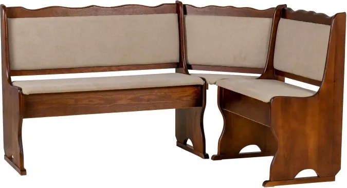 Rohový jedálenský komplet N2, orech / béžová aston 22