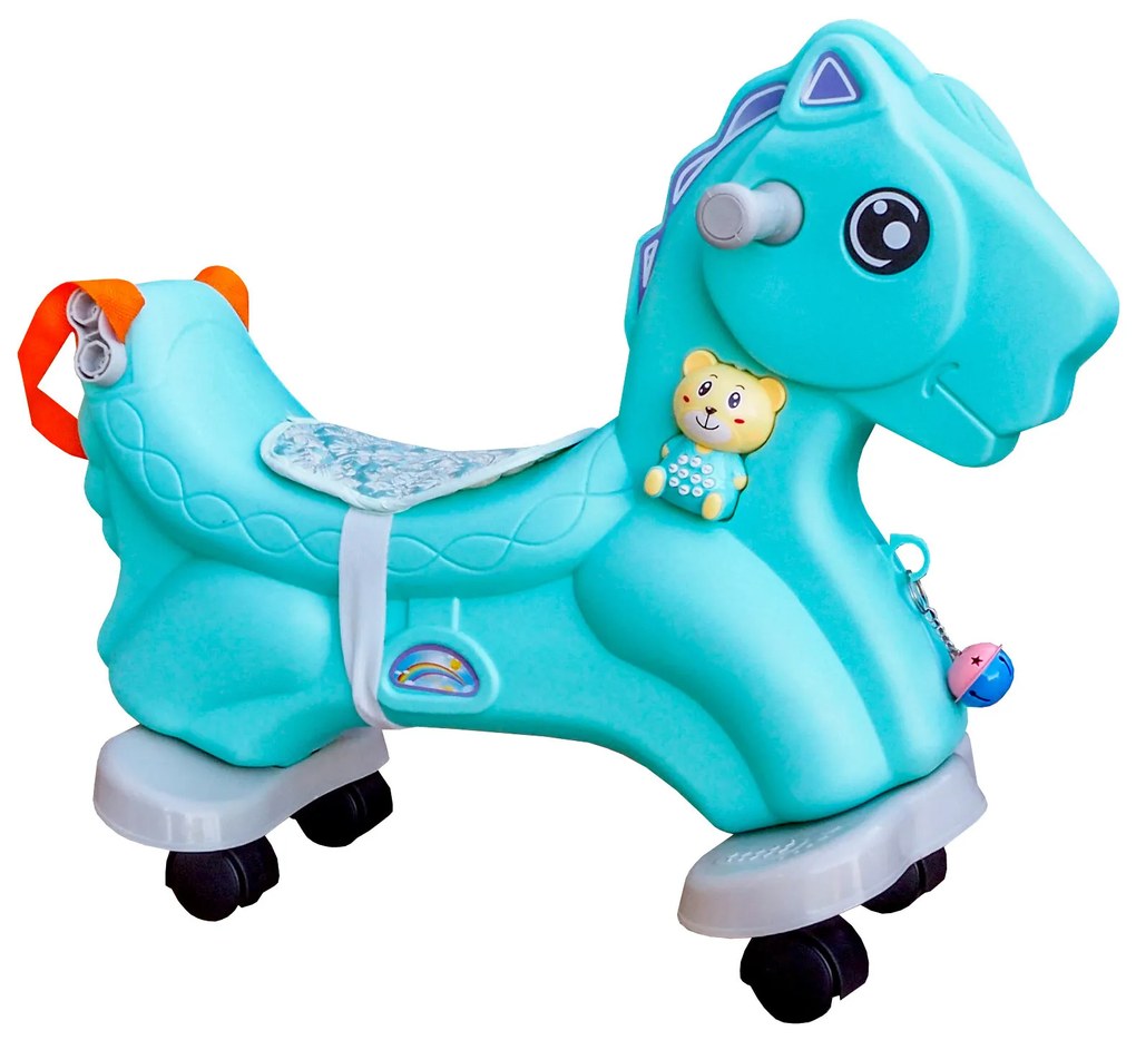 Aga4Kids Plastový hojdací koník 2v1 DS3802 Modrý