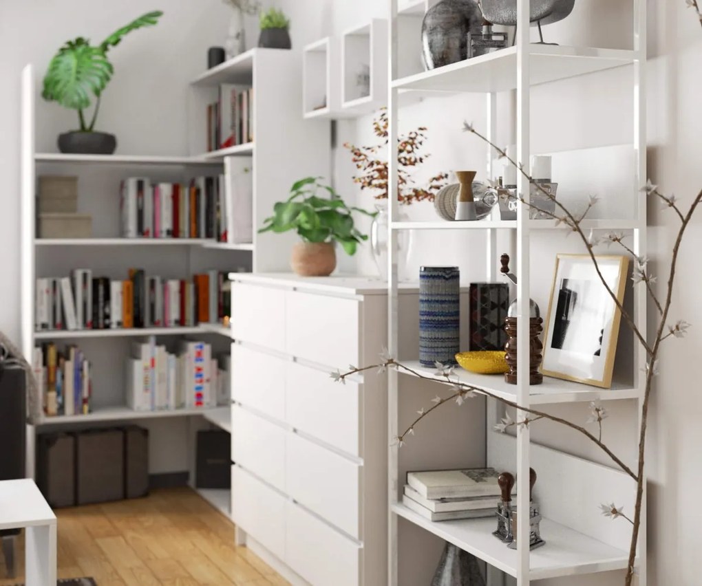 Regál LOFT 70 cm biely