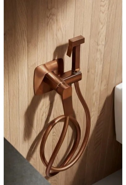 KFA Armatura 4529-512-34 - bidetová batéria s ručnou sprchou pre podomietkovú inštaláciu MALAGA ružové zlato