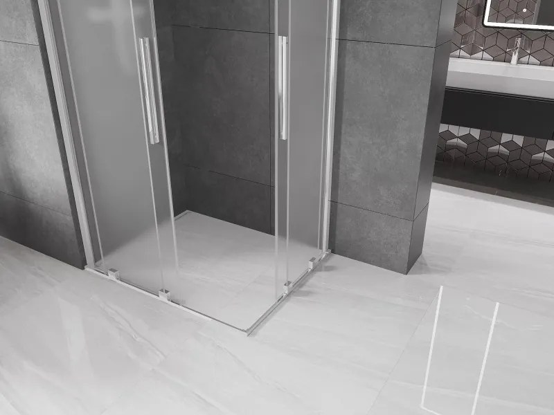 Mexen Velar Duo, sprchový kút s posuvnými dverami 100 x 90 cm, 8mm sklo námraza, chrómová, 871-100-090-32-01