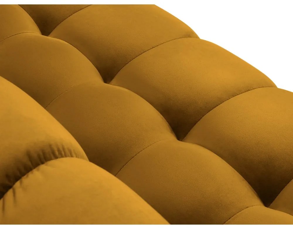 Žltá zamatová rohová pohovka Cosmopolitan Design Bali, ľavý roh