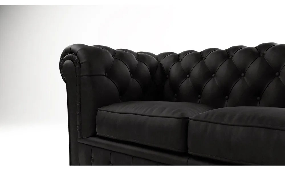 Čierna zamatová pohovka 184 cm Cambridge - Ropez