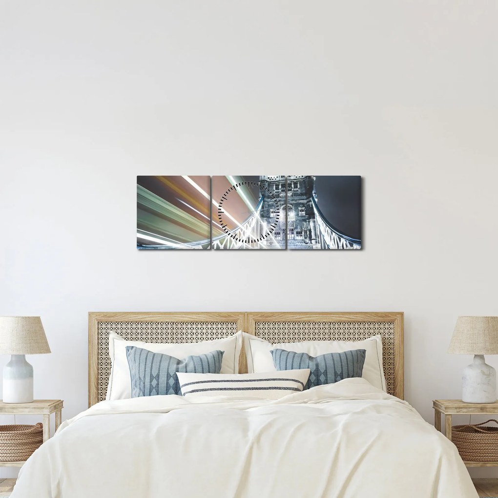 Obraz Tower Bridge (s hodinami) (90x30 cm)