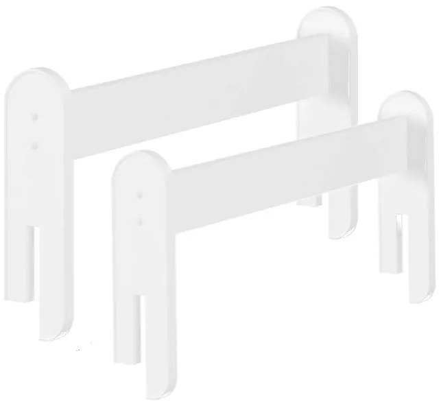 Odnímateľná zábrana k detskej posteli MAX - 1x dlhá + 1x krátka - biela - 172 cm