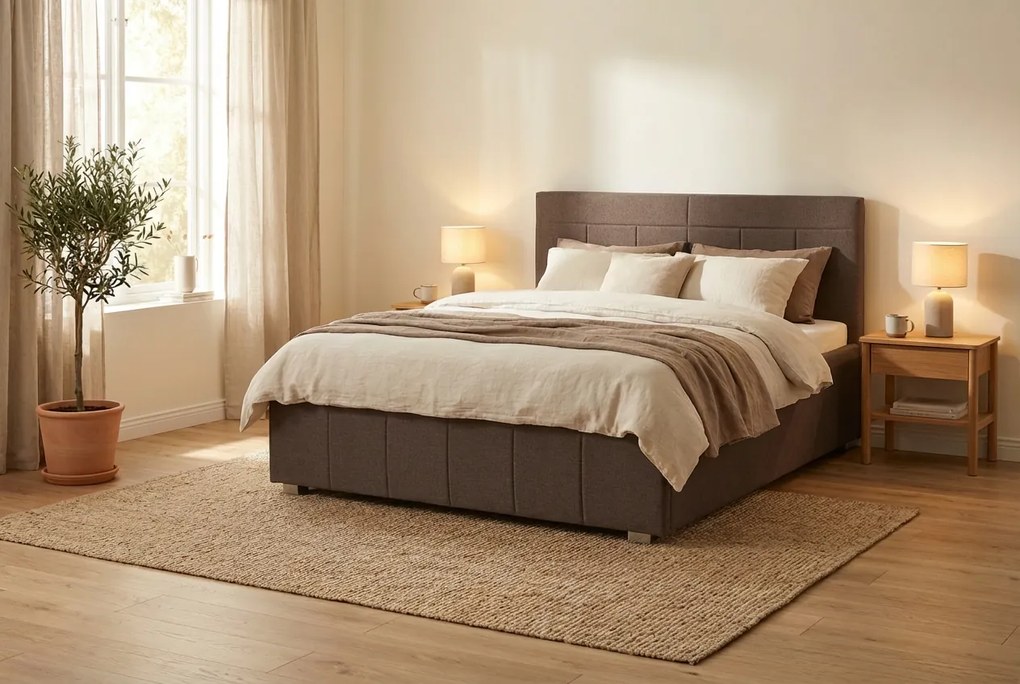 Postel RAM 180x200 cm Hnedá Bez matraca