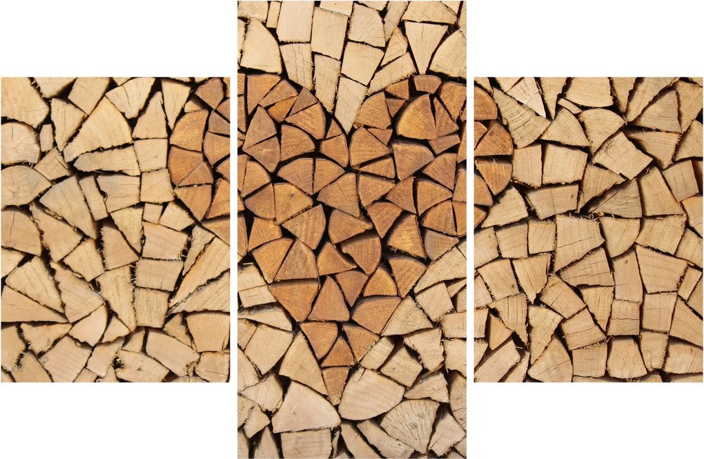Obraz - Srdce z dreva (90x60 cm)