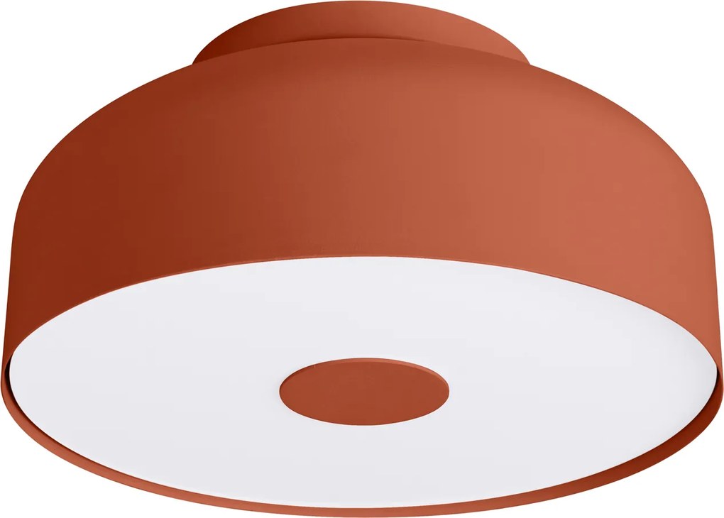 Stropné svietidlo Omiq, 1x okrovo červené kovové tienidlo, (biely plast), (fi 30 cm)