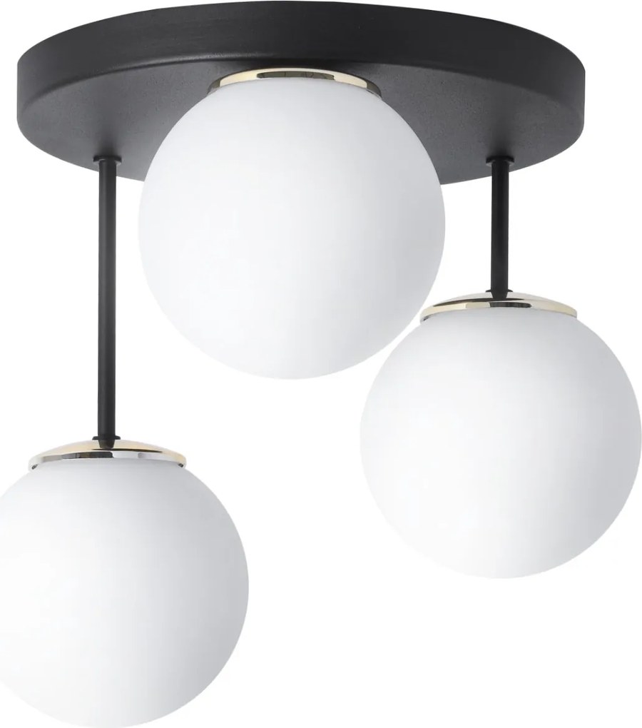 Stropné svietidlo Florence, 3x biele sklenené tienidlo, b/g, o