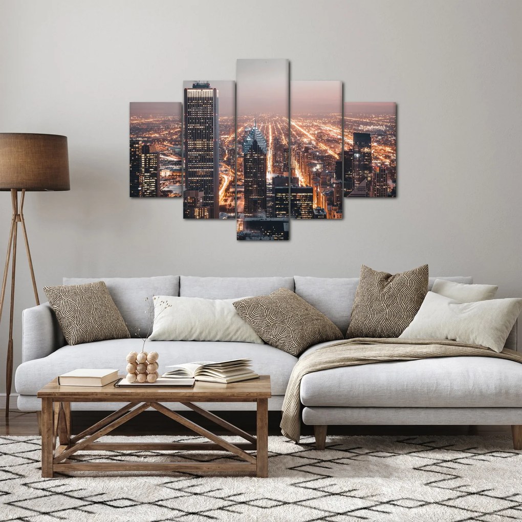 Obraz svietiacej metropoly (150x105 cm)